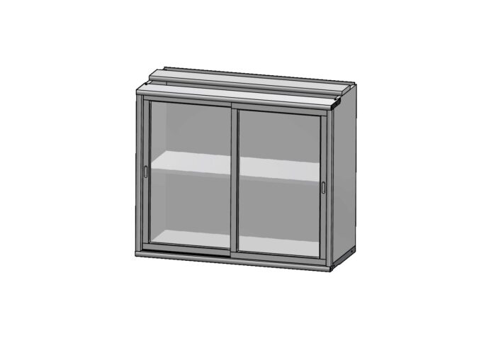 Skano riiuli moodul, suur riiul kõrgusega 2x36 cm, klaasist lükandustega - Image 2