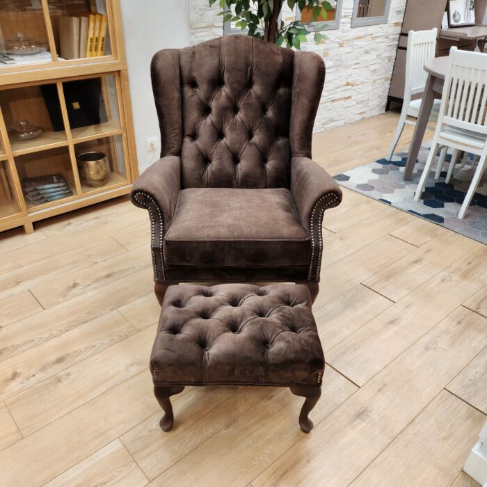 York armchair with footstool