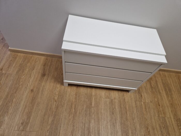 Modern shelf with 3 drawers, snow white - Image 3