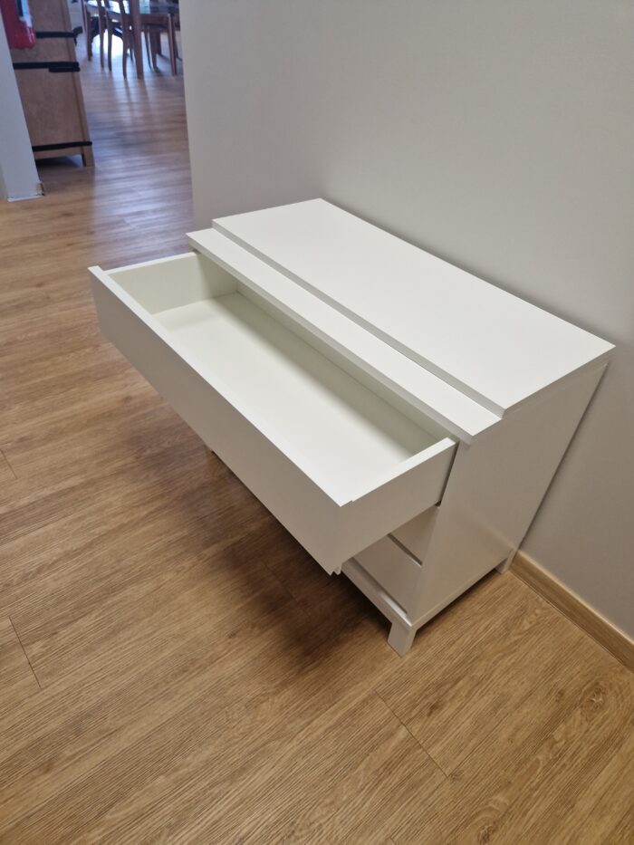 Modern shelf with 3 drawers, snow white - Image 4