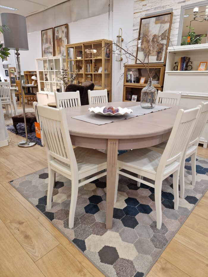 Skano round dining table 120 x 120 (with extensions 120 x 175) woodwash - Image 4